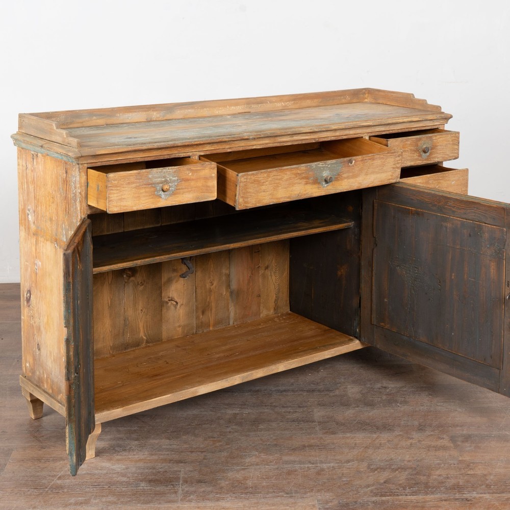 19th Century Swedish Rustic Pine Sideboard Console