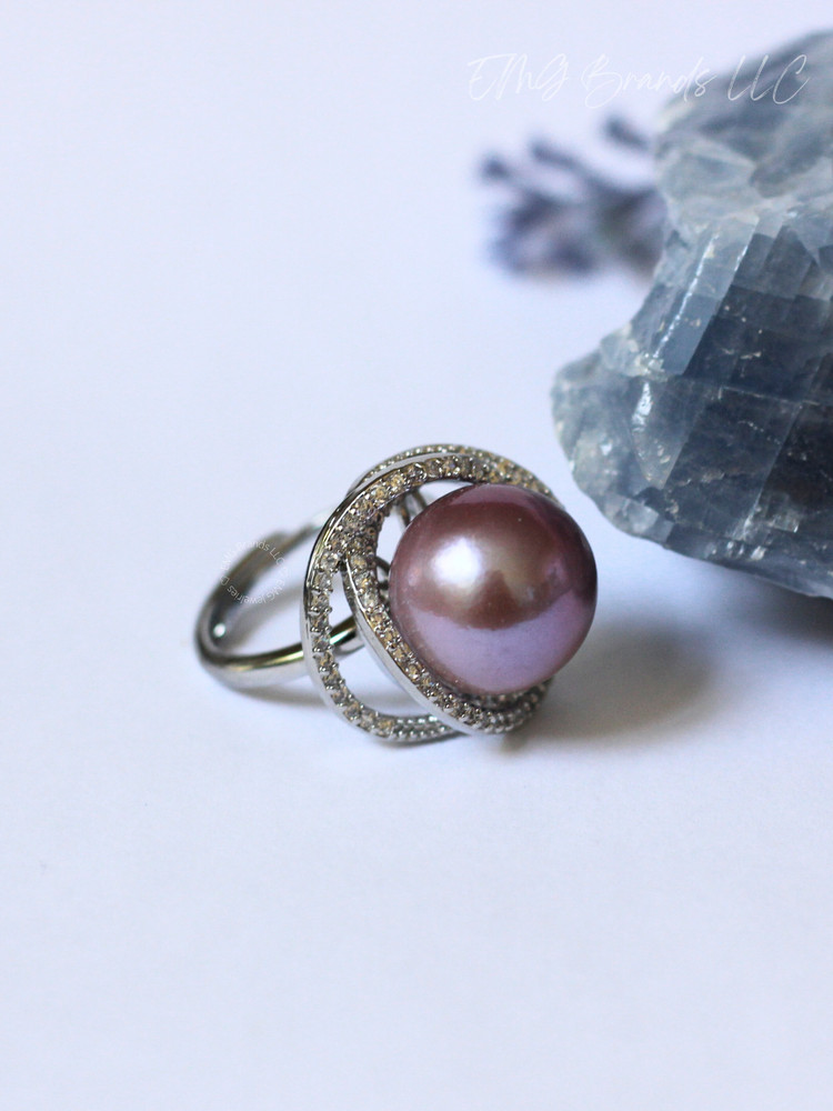 Rare Very Large Size Purple Edison Swirl Ring