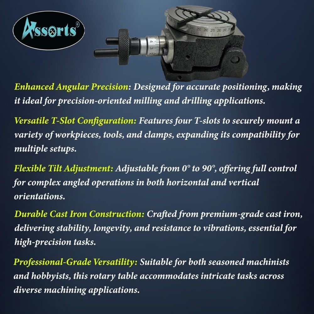 ASSORTS Rotary Table (3" Tilting 4 Slots (80 mm))