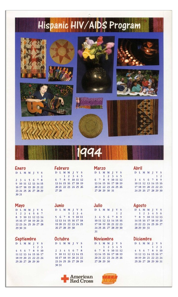 American Red Cross Hispanic HIV/ Aids Calendar Poster