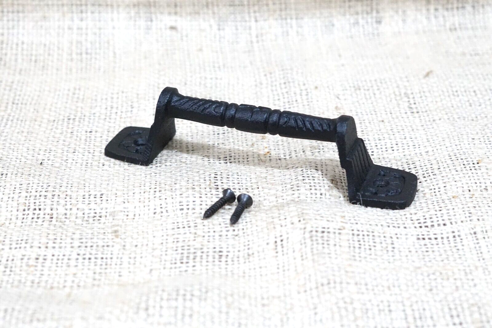 16 Cast Iron Cabinet Handle Gate Pull Door Handles Drawer Pulls Matte Black