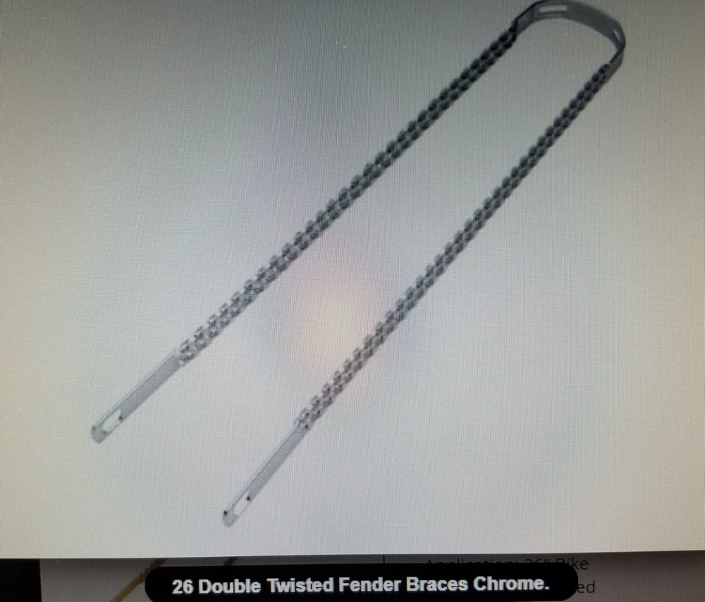 1 DOUBLE TWISTED FENDER BRACES BRACKETS 26" BEACH CRUISER BICYCLE