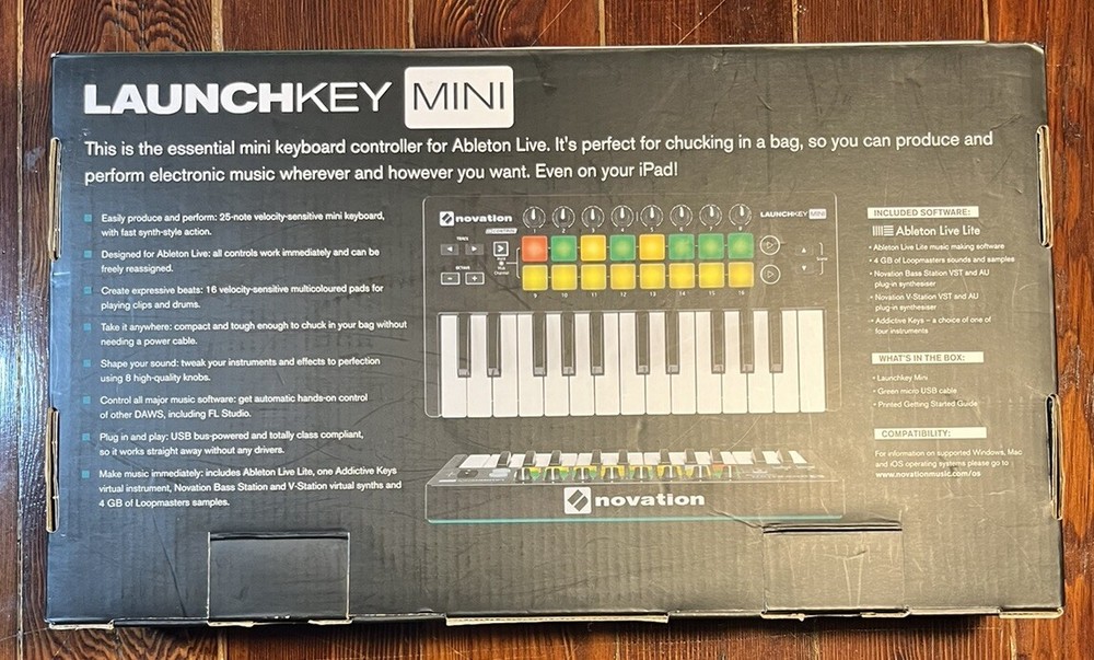 Novation Launchkey Mini MK2 25 Key Midi Keyboard Controller with USB Cable