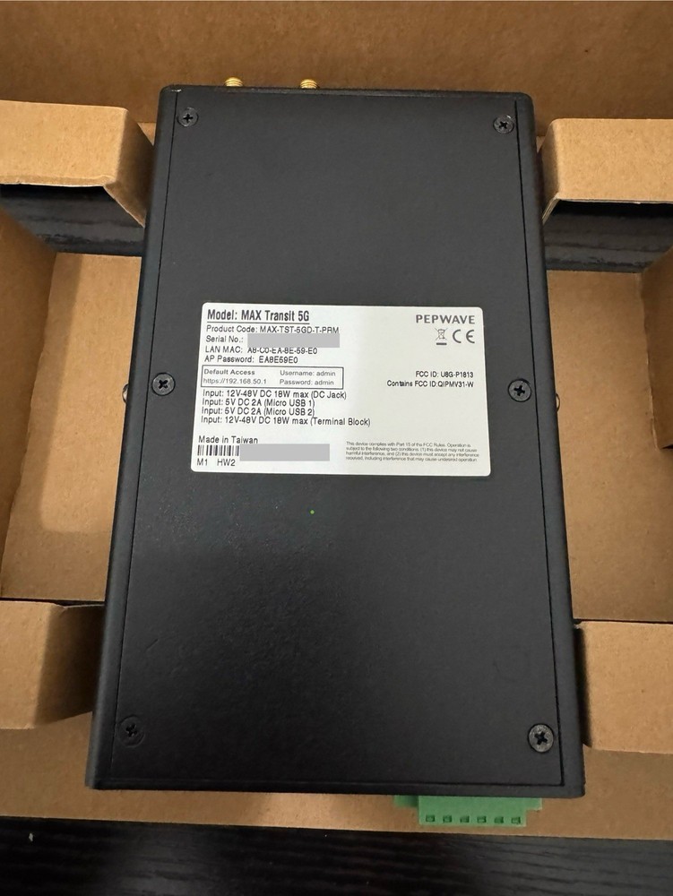 Pepwave Max Transit 5G (MAX-TST-5GD-T-PRM)