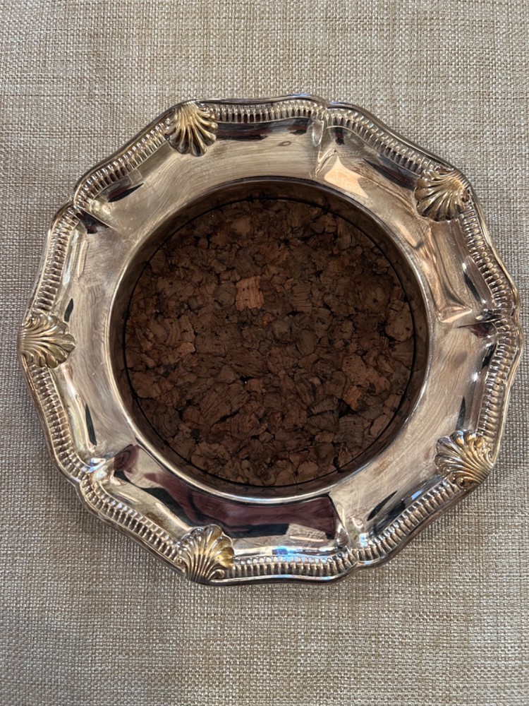Gorham Silver Plated Wine Coaster Shell and Gadroon Border Pattern Art Nouveau