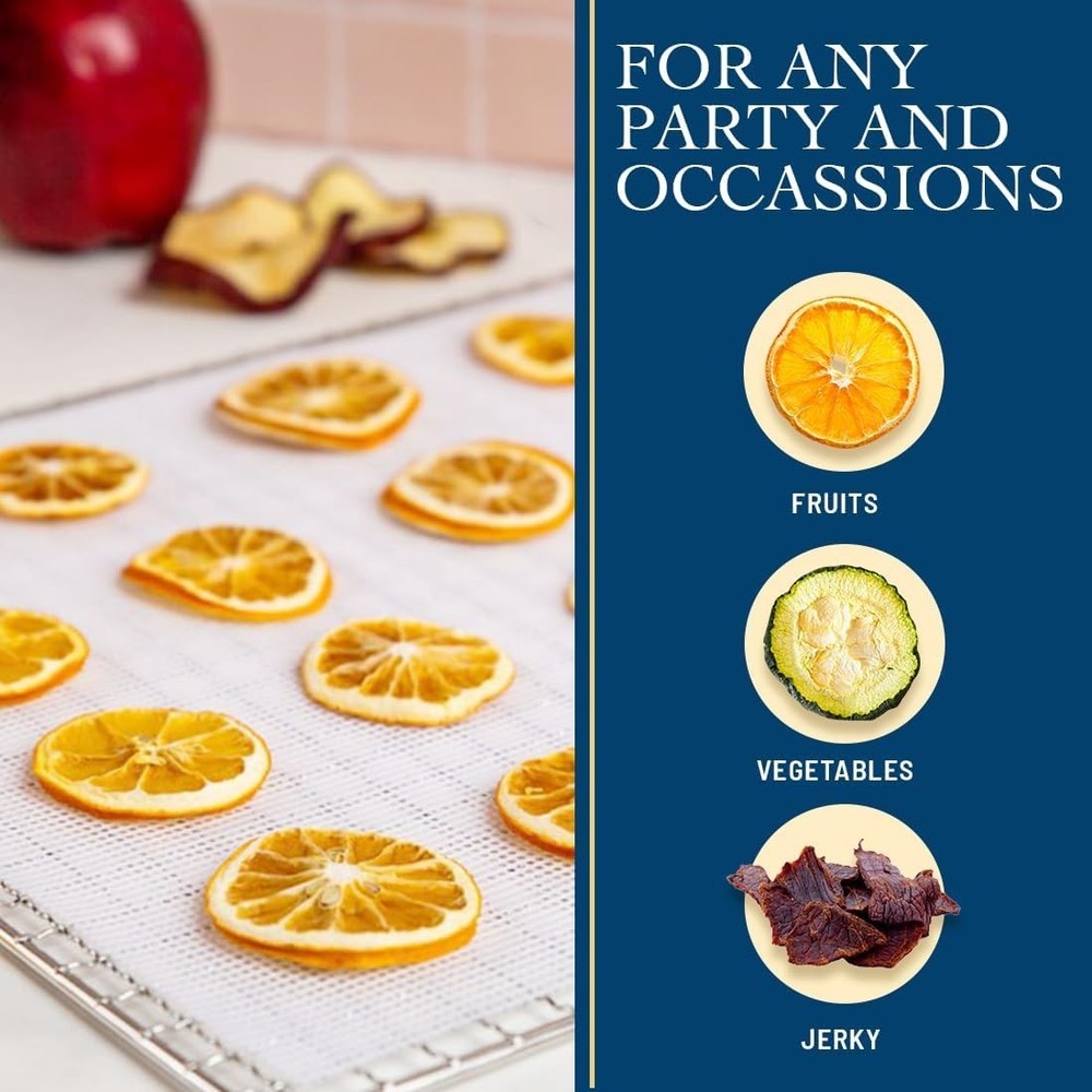 Sustainable 12 Pack 14x14 Silicone Dehydrator Sheets - Fine Mesh, Eco-Friendly