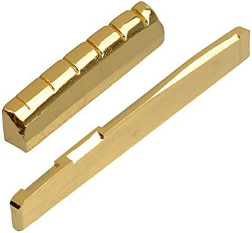 6-String Acoustic Guitar Brass Nut and Saddle Gold Plated