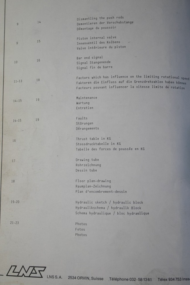 LNS Super Hydrobar HS Anleitung Instructions Operations Manual