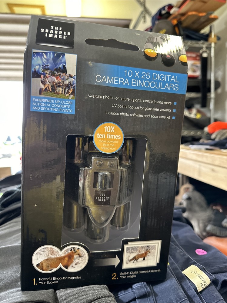 Sharper Image 10x25 Camera Binoculars- New in Sealed Box