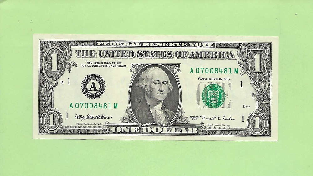 1995 ..UNCIRC $1  A 0700 8481 M .... 1995 $1  A-M       NICE NOTE        FRN