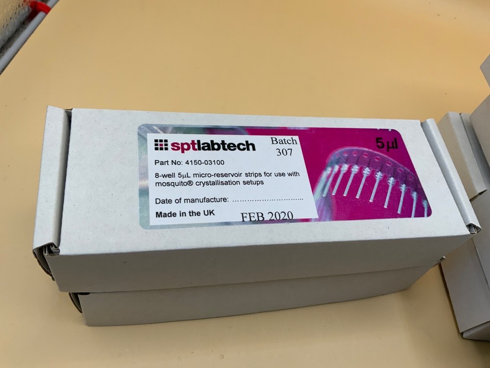 SptLabTech 8-position 2uL micro-reservoir strips for 9mm pitch 50pack