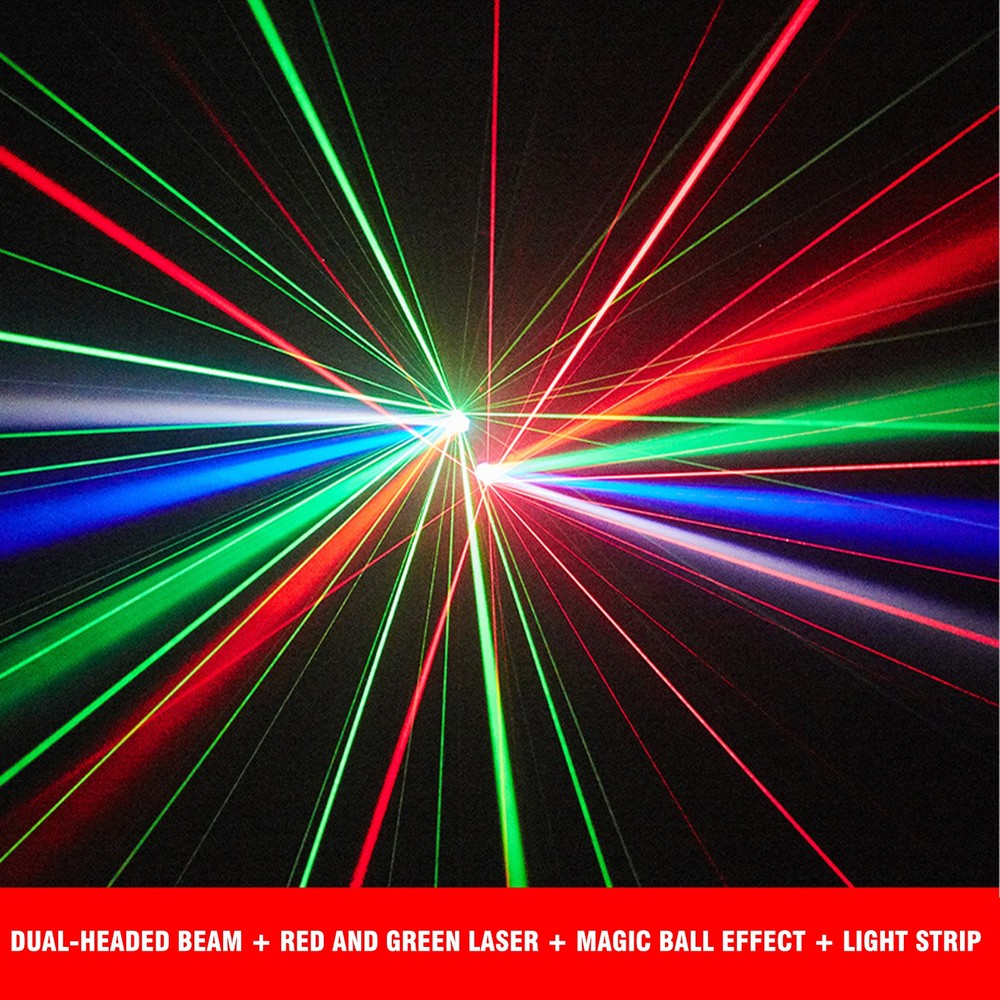 Moving Head Party Light Rotating Disco Ball Laser Beam Strobe Remote DMX