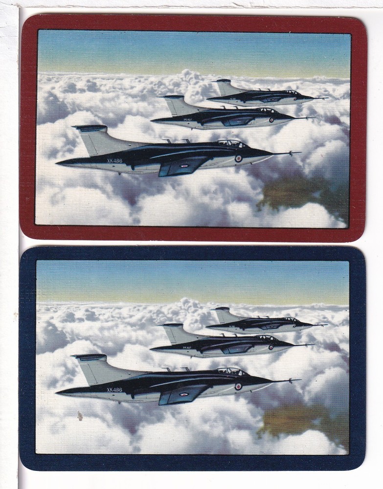 Two Single Airplane Playing Card "Three Jets" No Chan/Mertens #