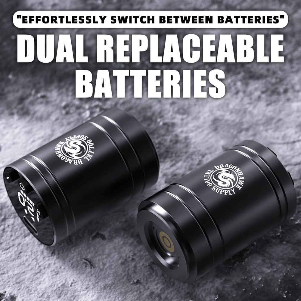 Dragonhawk A2 Wireless Tattoo Pen Kit with 2 Batteries – Adjustable Stroke 2....