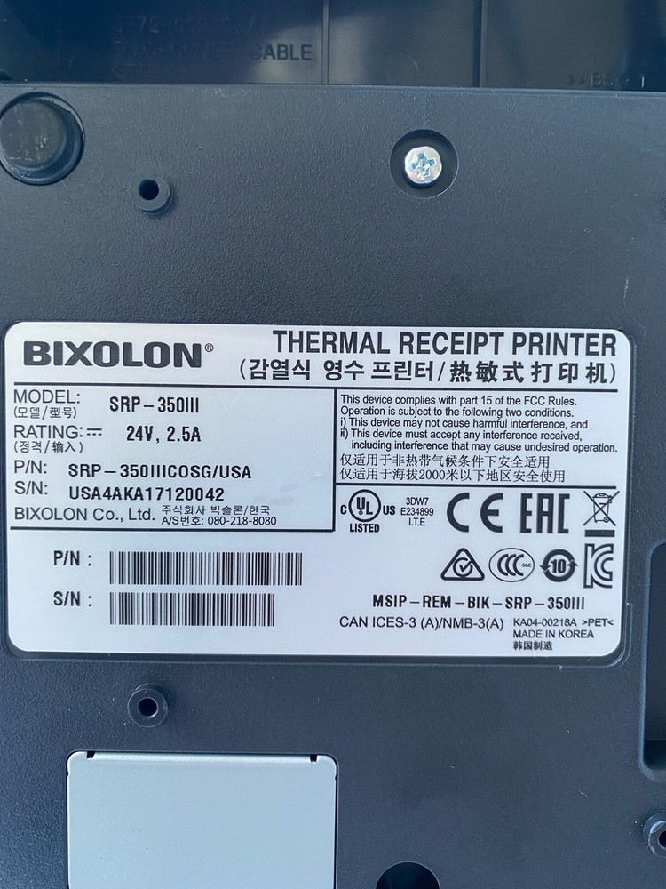 EVERSERV 600 POS SYSTEM - PAR BRINKS & BIXOLON RECEIPT PRINTER & LABEL PRINTER