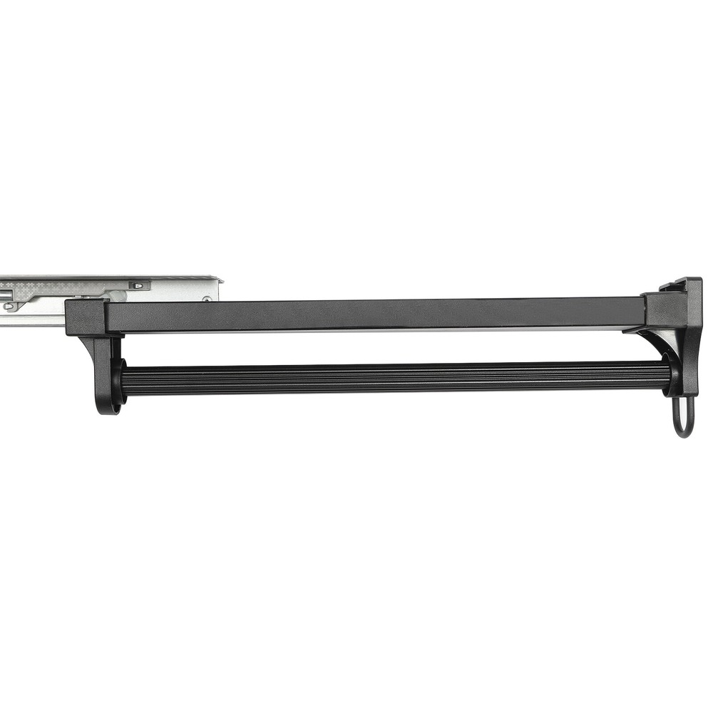 Pull Out Clothes Hanger Rod Adjustable Wardrobe Clothing Rail Hanger Rack Black