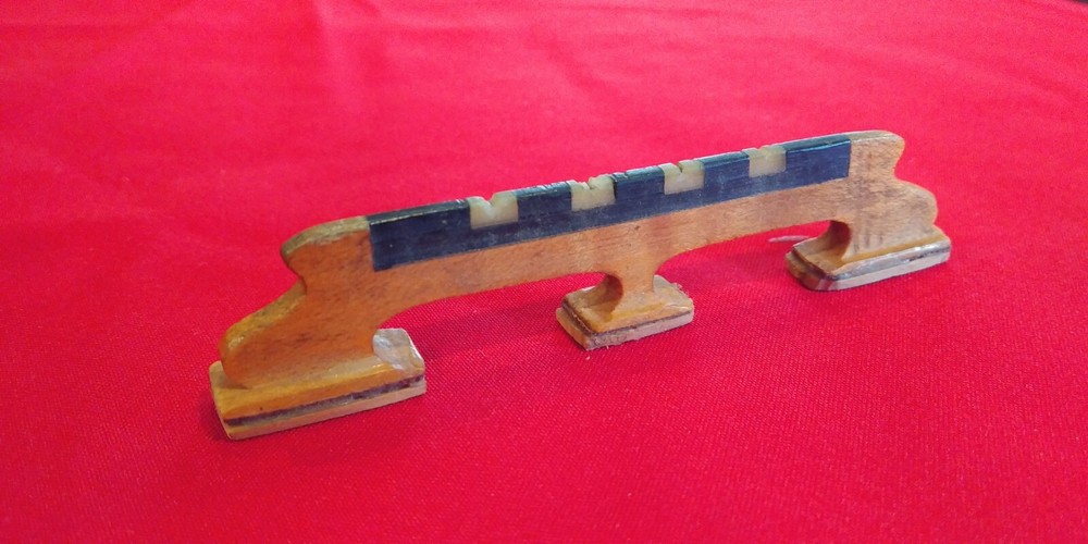 VINTAGE 1950s 4 STRING BANJO BRIDGE  MAPLE & EBONY