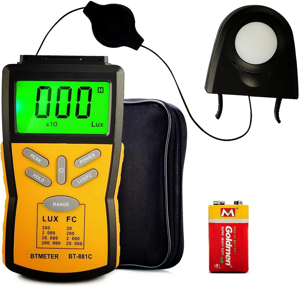 Compact Lumen Meter for Professional Use - Includes Protective Carrying Case