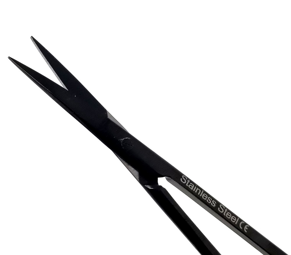 4.5" Micro IRIS Dissecting Scissors Straight Pointed Tips Stainless Steel-Black