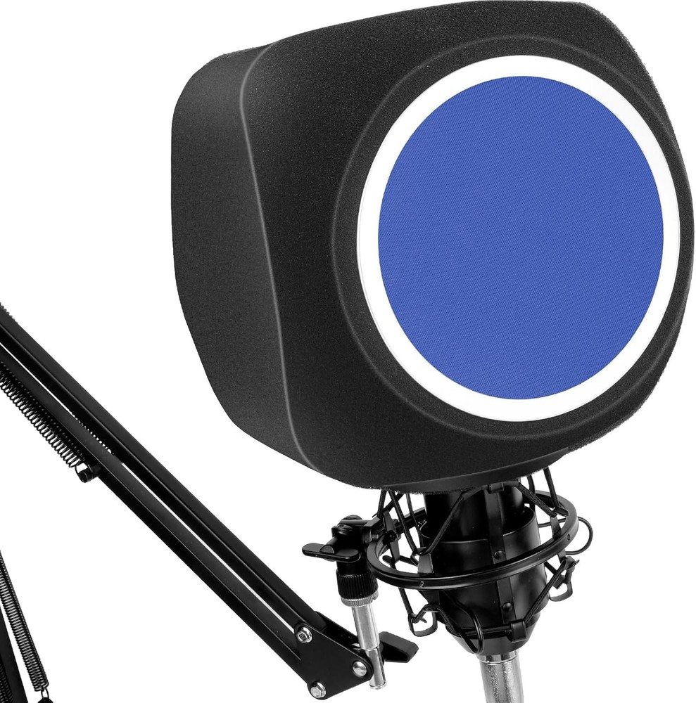 High-Density Foam Microphone Isolation Cover with Pop Filter for Studio Quality