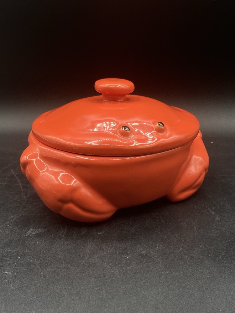 Red Crab Pot Brie Cheese Baker Dip Charcuterie Appetizer Ceramic