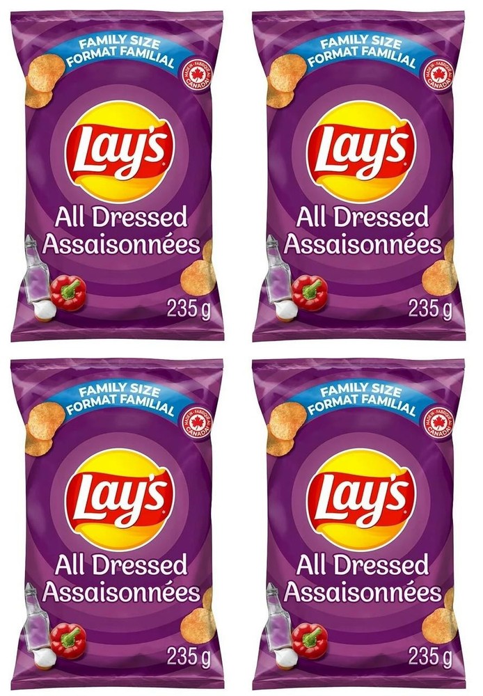 Lay's All Dressed Potato Chips, 220g (4 Pack)