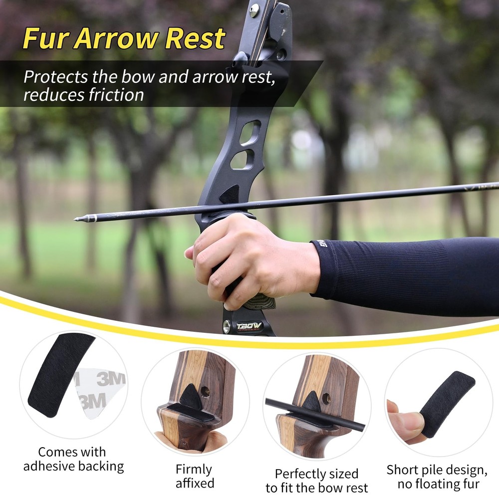SPG Bow String Silencers for Recurve Bow, Bow String Silencer Set with Fur Ar...