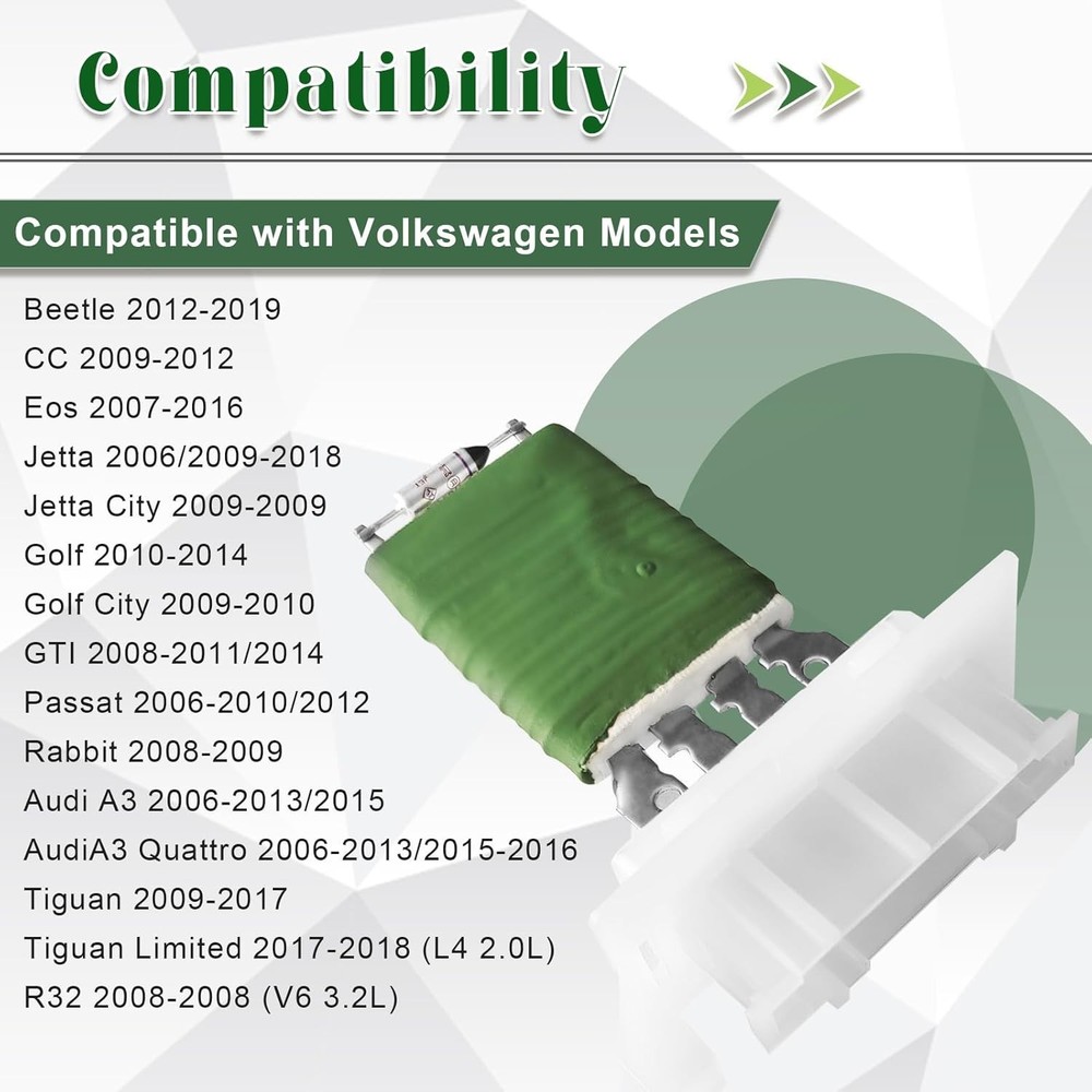 Robust Blower Motor Resistor for VW Beetle, R32, CC - Upgrade A/C Performance