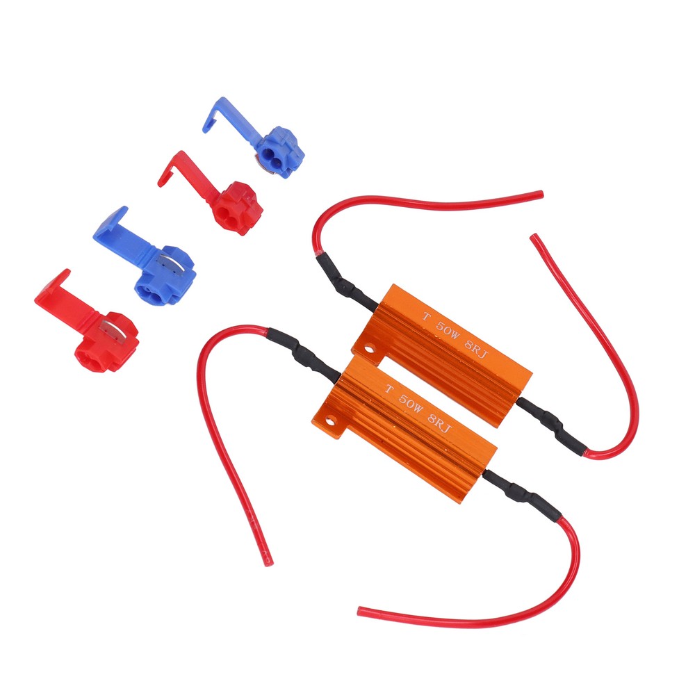 2 Sets Load Resistor 50W 8Ohm Error Accessory Kit For LED Light DRL