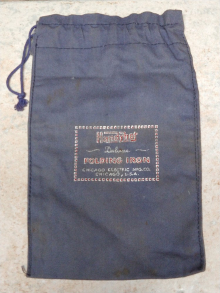 Vintage 10” x 6” Drawstring Handyhot Deluxe Folding Iron Bag