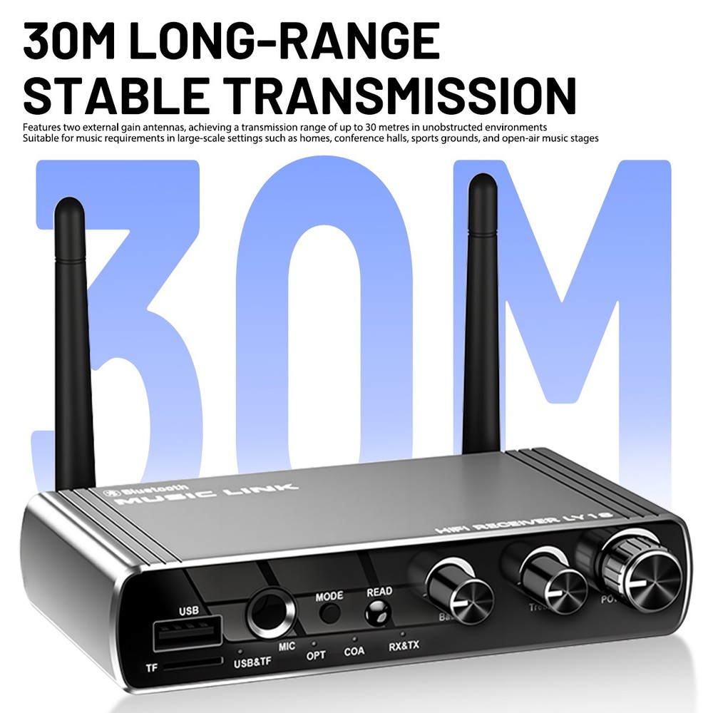 Bluetooth V5.4 Transmitter Receiver Long Range For TV Home Stereo Audio Adapter