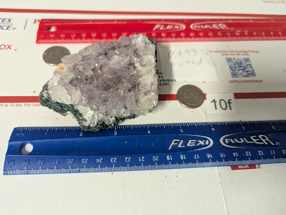 Amethyst crystal cluster gemstone  0.69375 pound LBS lb