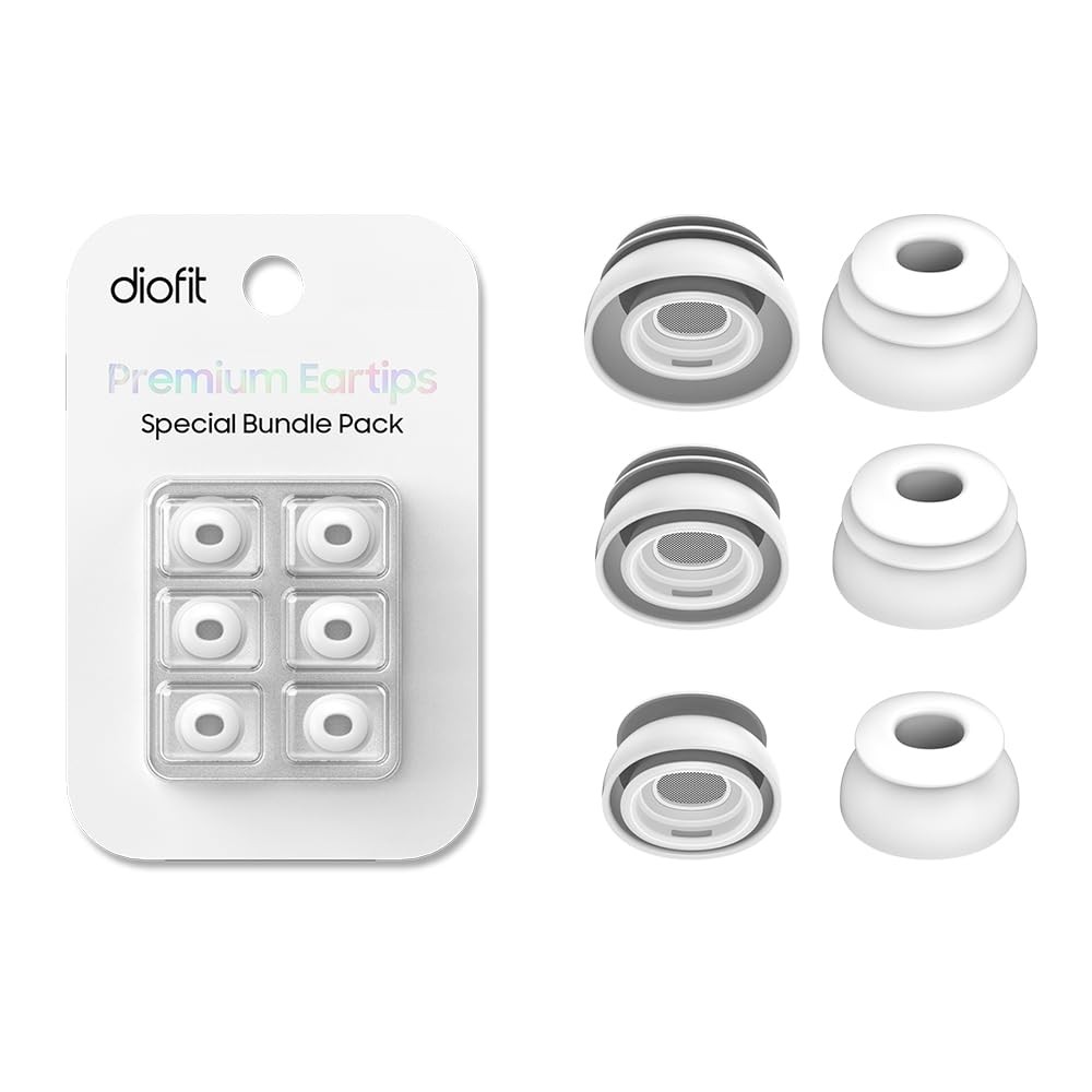 Premium Multi-Flange Eartips for AirPods Pro 1&2 Mixed (S, M, L), White