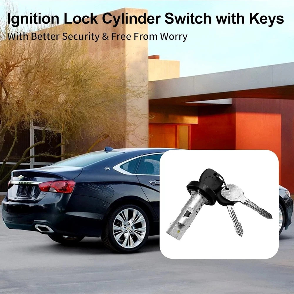 Ignition Switch Lock Cylinder with Keys, Compatible with 2004-2016 Chevy Silvera