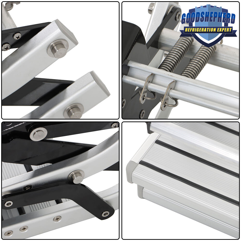 Pull Out Retractable Aluminum 2 Step RV Camper Platform Steps Stair Anti-Slip