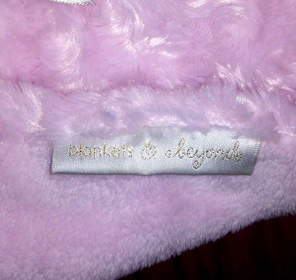 Blankets & Beyond Bunny Security Blanket Pink Swirly Fur Plush Pacifier Holder