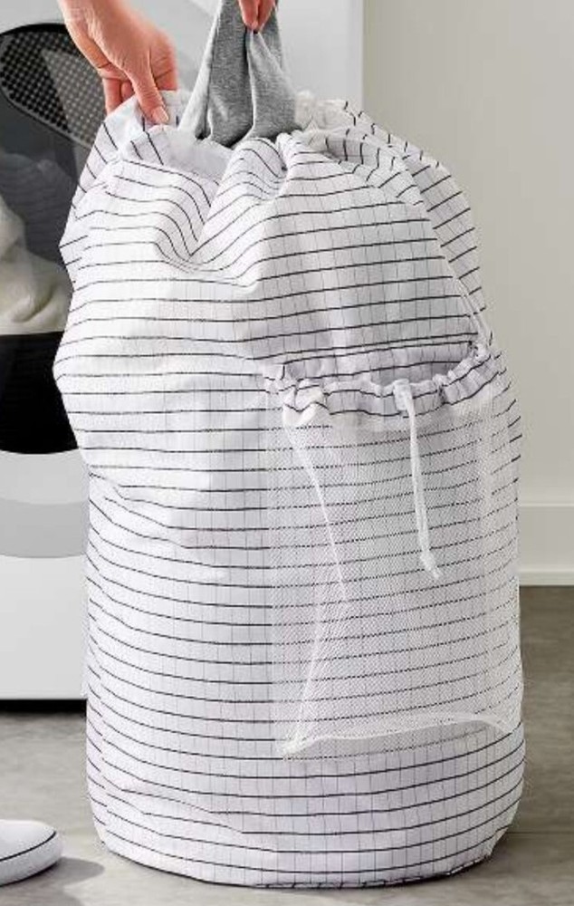 ROOM ESSENTIALS ~ Backpack Laundry Bag ~ Adjustable Straps ~ GRID PATTERN