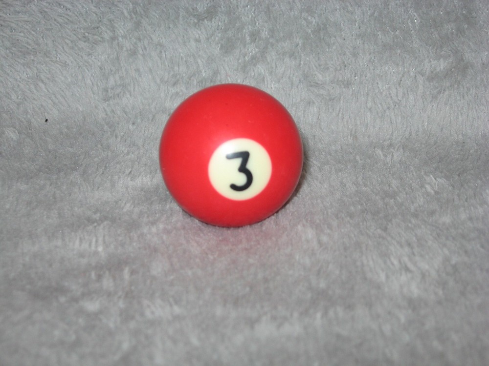 Mini Pool Ball #3 Red Solid 1.5" Diameter Miniature Billiard Replacement