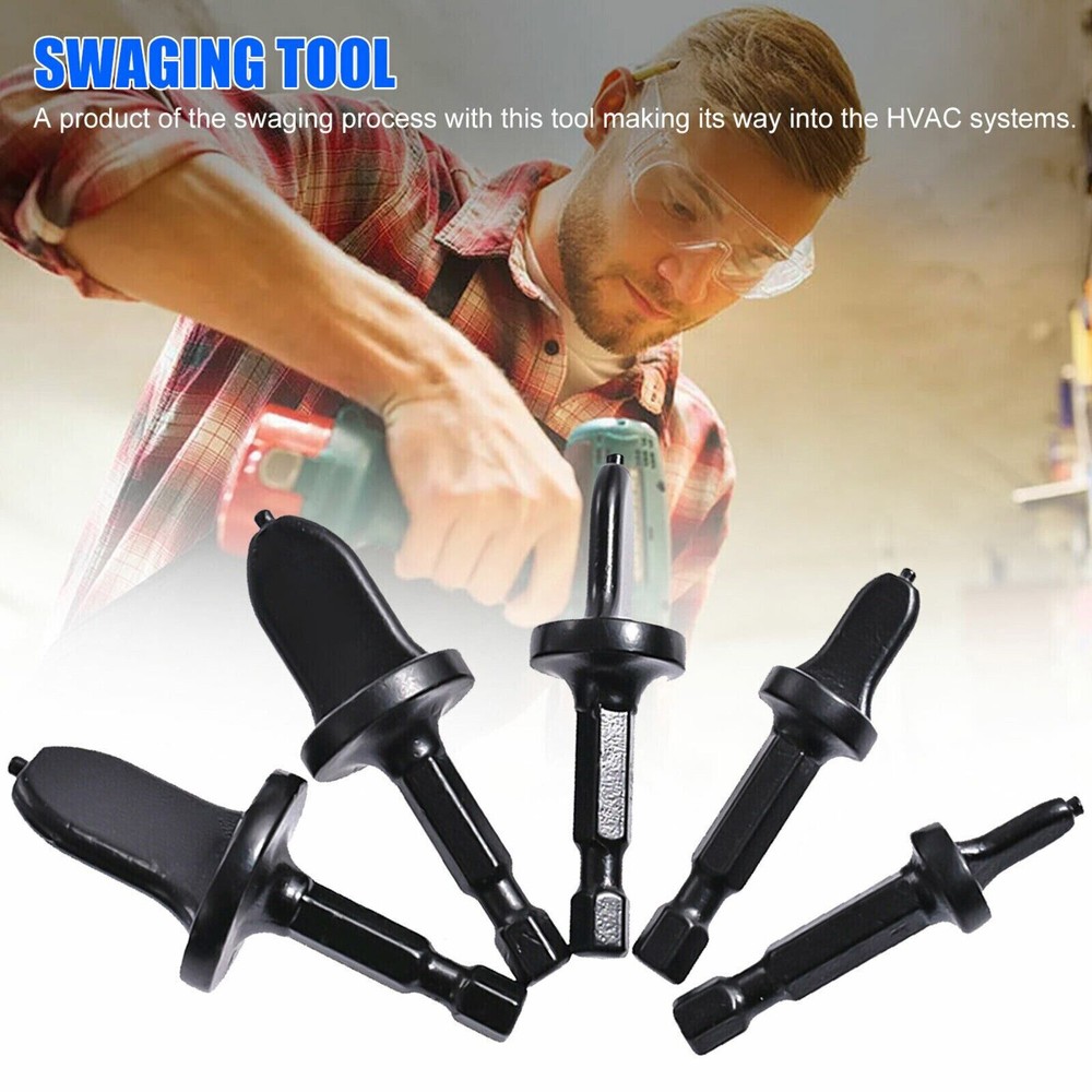 5Pcs Air Conditioner Copper Tube Expander Swaging Tool Drill Bits Flaring Set