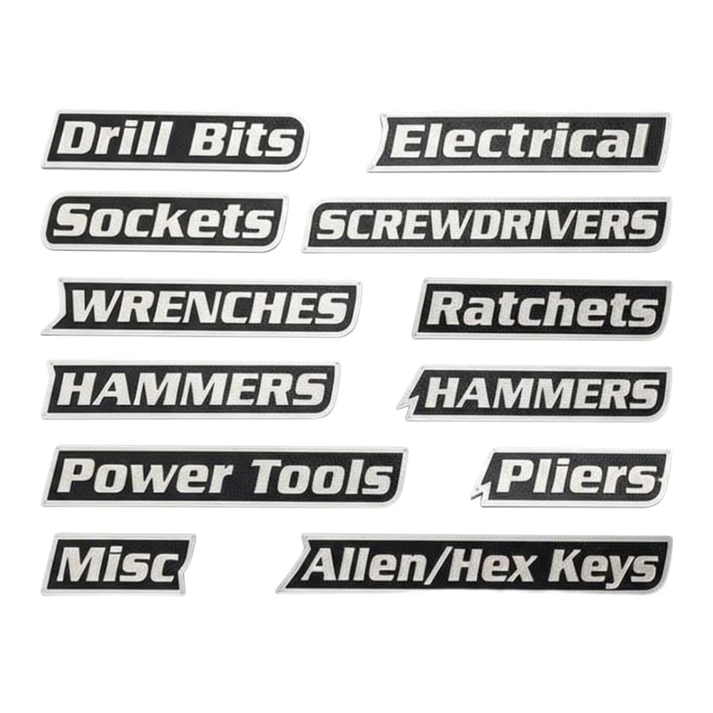 Magnetic Toolbox Labels, 12/24PCS Durable Metal Toolbox Dra wer Labels