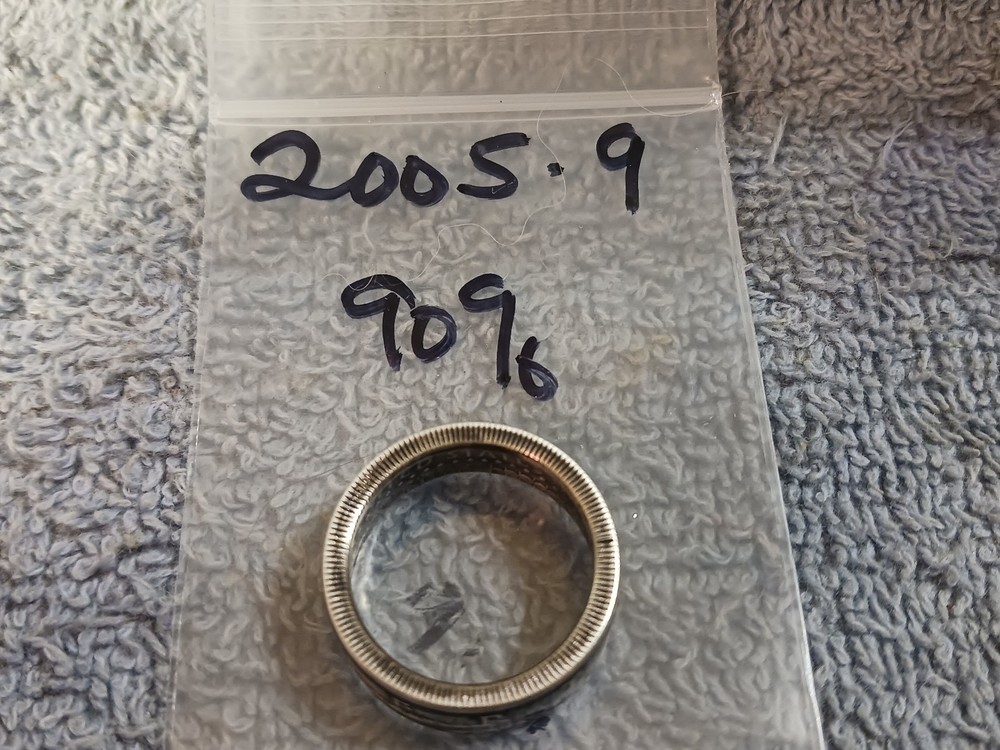 2005 90% Silver Kennedy Half Dollars size 9 coin ring handmade