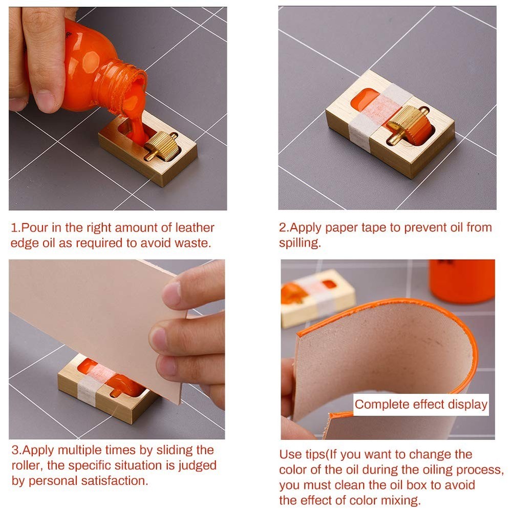BUTUZE Leather Edge Paint Tool with 2 Brass Rollers, Essential Small, Box