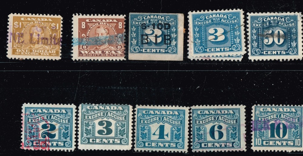 Canada Excise and War Tax Stamps