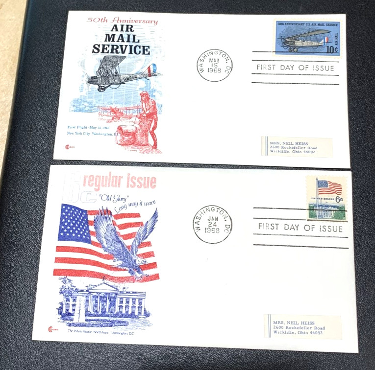 US FDC 1968 Commemorative Year Set 25 First Day Cover Craft Cachets Addressed |