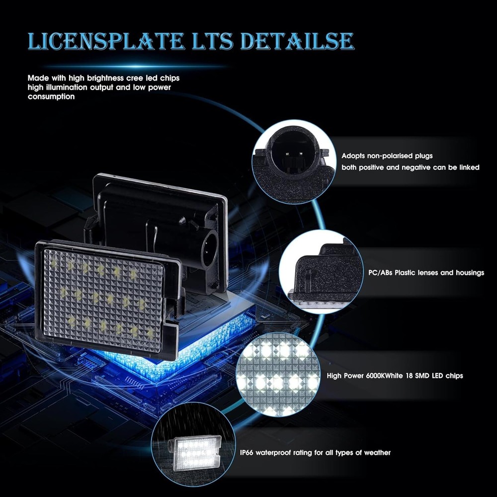 2 Pack LED License Plate Light Lamp Rear Tag Light Assembly Dodge Durango