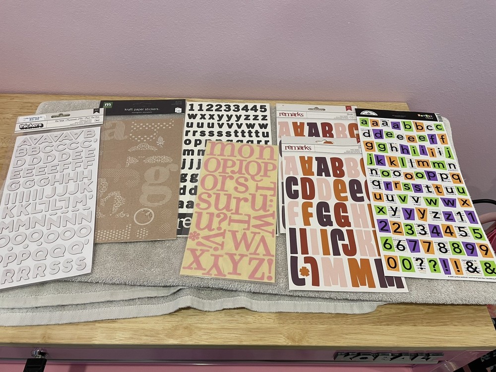 Basic Grey Sassafras Bella Blvd ABC Stickers Die Cuts alphabet - 20 sets- NEW