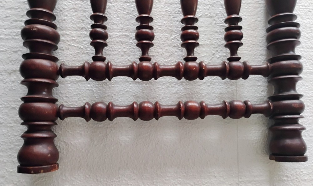 Antique Victorian Walnut Panel w/ Turned Spindles 14" x 21" high