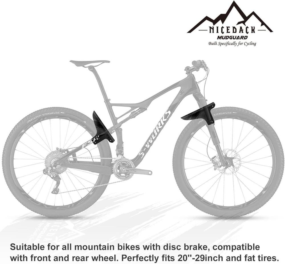 Lightweight Adjustable MTB Mud Guards for Complete Dirt Protection