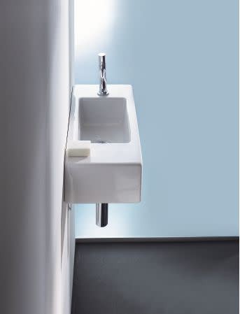 Duravit 070350-1HOLE-L Vero 20" Ceramic Vanity Top - White / Glazed Underside