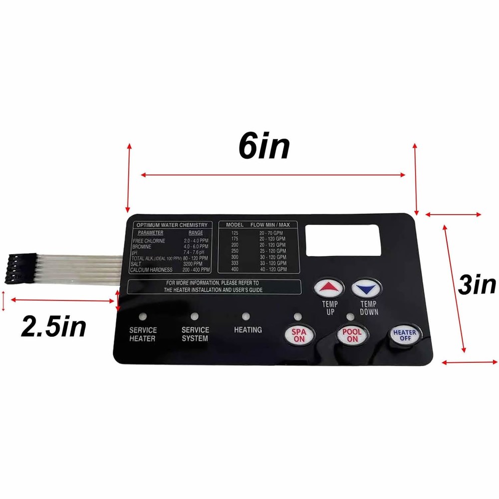 Replacement for Pentair 472610Z Switch Membrane Pad MasterTemp Pool & Spa Heater